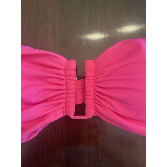 NWT VIctoria's Secret Swim Bikini Top MEDIUM Hot Pink Bandeau Attachable Strap - Picture 8 of 11